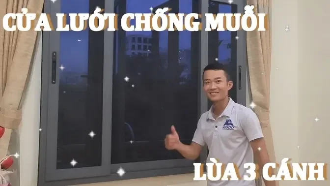 Cửa lưới chống muỗi LÙA AN TOÀN 3 CÁNH (Cửa sổ)
