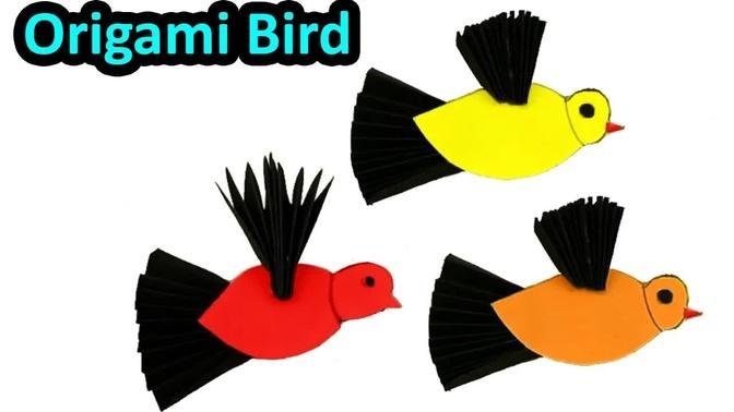 Easy Paper Bird Making - Paper Bird Origami Flapping Bird | #Paper #Craft #Origami #Birds #Handcraft