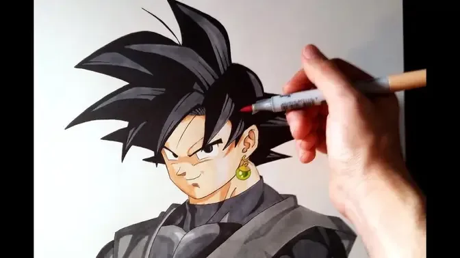 Cómo dibujar a Goku Black de Dragon Ball Super | How to draw Goku Black DBS