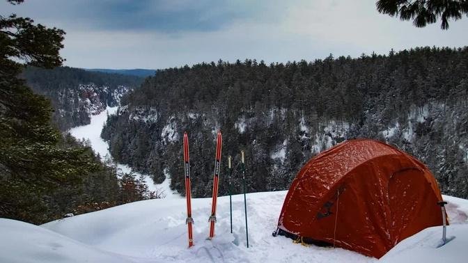 Winter Camping at the top of a Canyon