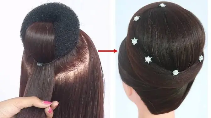 new juda hairstyle with gown || hairstyle for medium hair || party hairstyle | hairstyle for new juda hairstyle with gown || hairstyle for medium hair || party hairstyle | hairstyle for