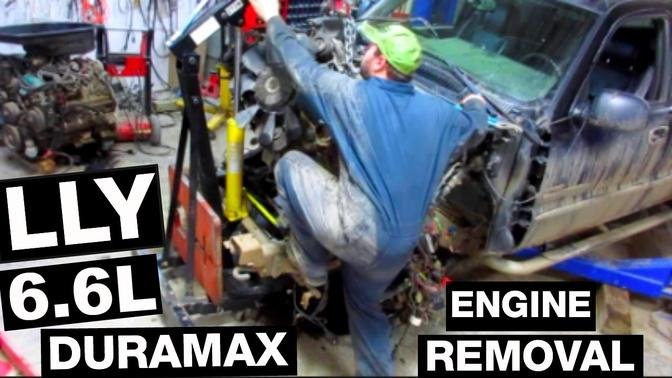 LLY DURAMAX 6.6L ENGINE REMOVAL.