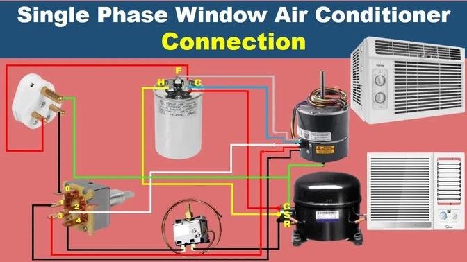 Window AC wiring connection |Air conditioner Wiring Diagram | ac ...