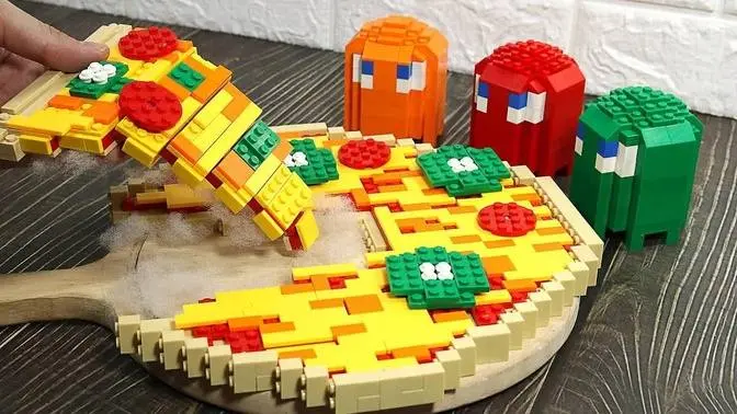 LEGO PACMAN in real life - Pizza Party | Stop Motion Cooking & ASMR Funny Videos LEGO PACMAN in real life - Pizza Party | Stop Motion Cooking & ASMR Funny Videos