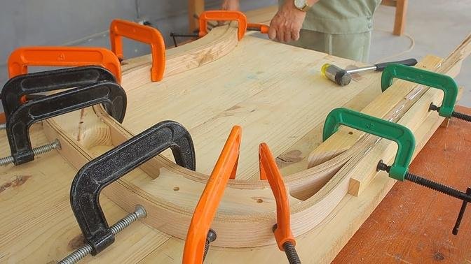 Amazing Creative Woodworking Ideas From Wood Strips   A Table With A Very Unique Modern Design
