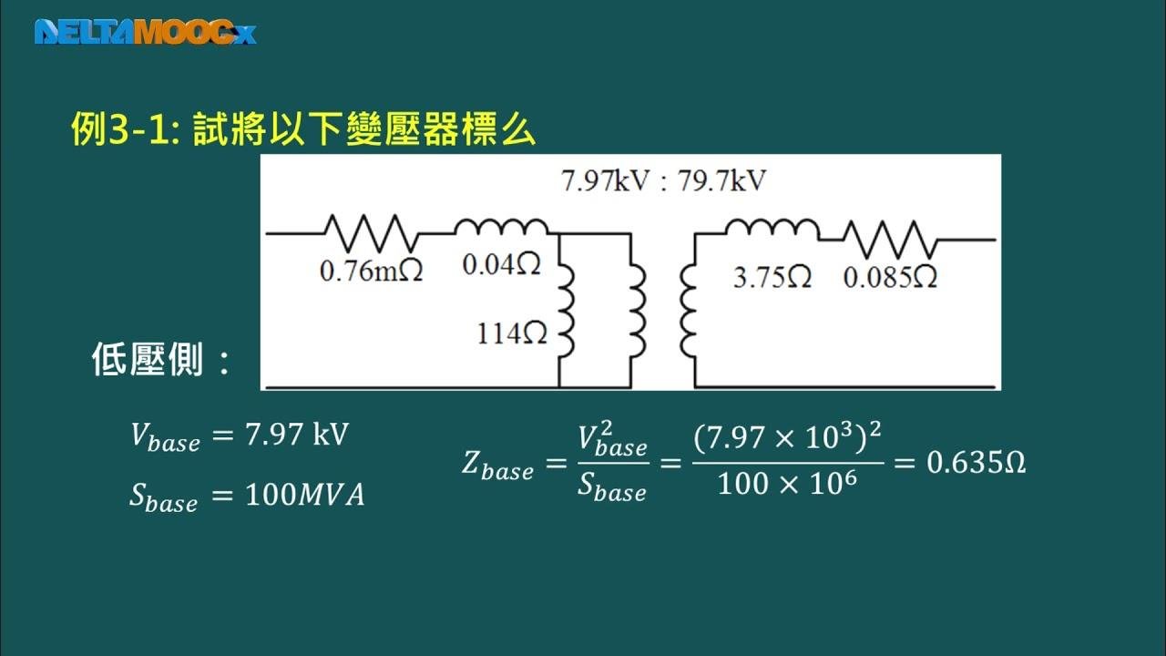 電機機械_連國龍_單元三：三相變壓器與等效電路_3.4 標么系統