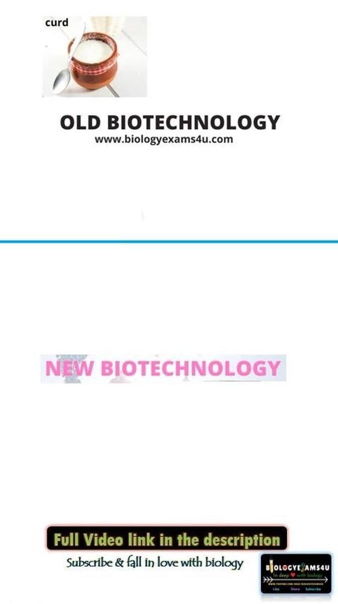 Old Biotechnology vs New Biotechnology with Examples | Shorts ...