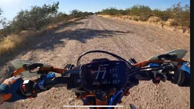 Not quite tapped out - speed run on the KTM 300 TPI.