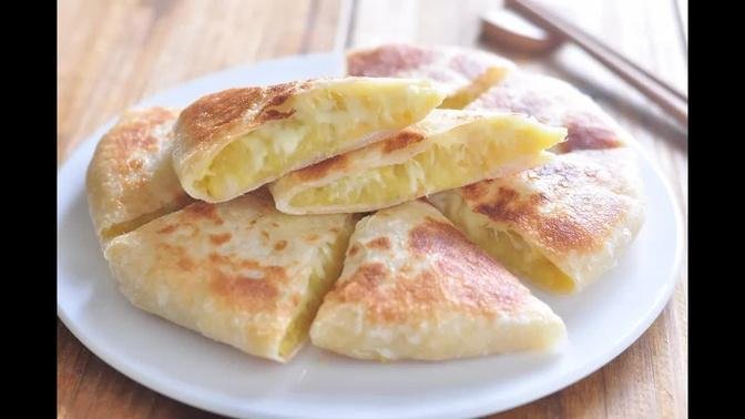 乳酪地瓜餅。sweet potato cheese pancake