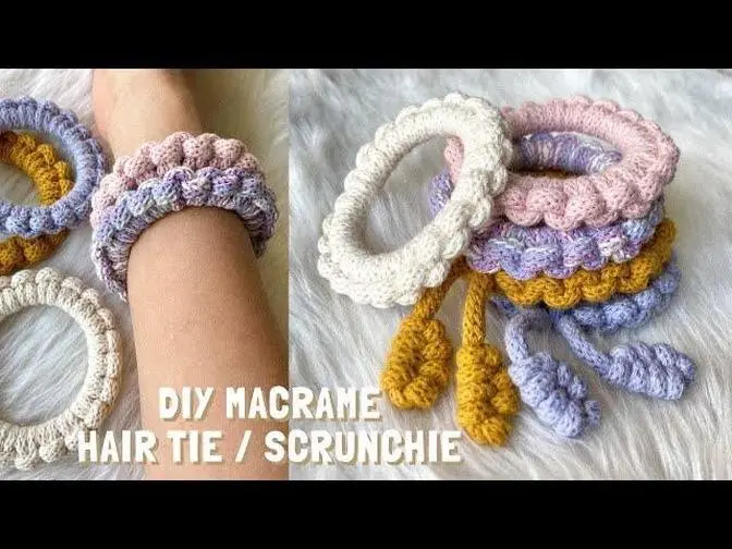 DIY - Macrame hair tie _ scrunchie tutorial - Liga para DIY - Macrame hair tie _ scrunchie tutorial - Liga para