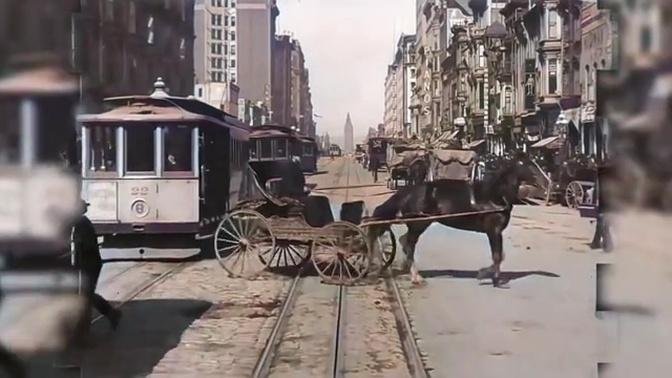 【高清修復】各國100年前的珍貴影像-1906舊金山市場街之旅