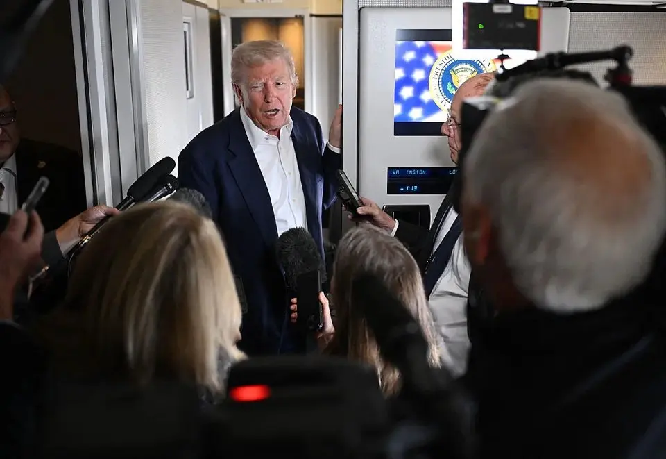 Trump Gaggles With the Press on Air Force One (June 6)