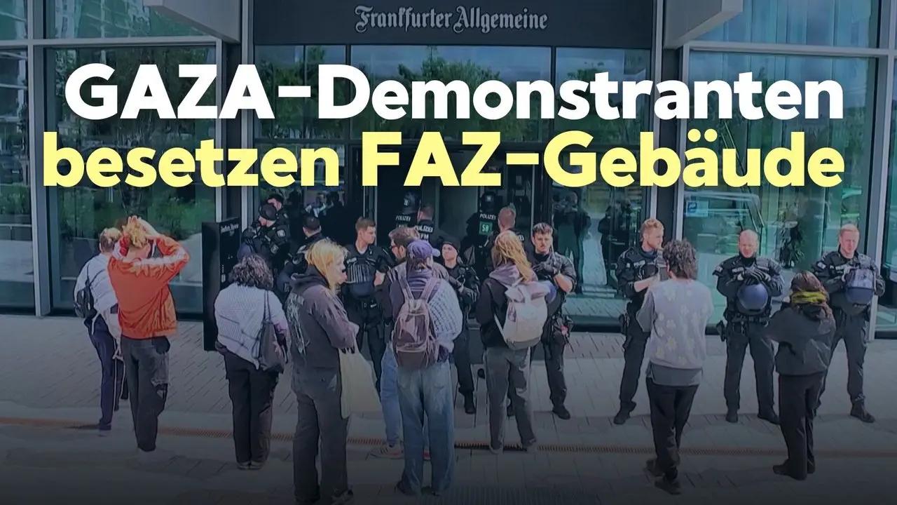 Gaza-Demonstranten besetzen FAZ-Gebäude in Frankfurt